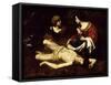 St. Sebastian Tended by St. Irene-Nicolas Regnier-Framed Stretched Canvas