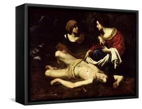 St. Sebastian Tended by St. Irene-Nicolas Regnier-Framed Stretched Canvas