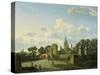 St. Severin in Cologne Included in an Imaginary Cityscape-null-Stretched Canvas