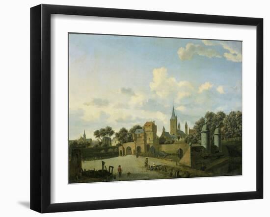 St. Severin in Cologne Included in an Imaginary Cityscape-null-Framed Art Print