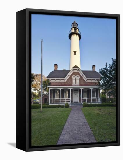 St. Simmons Lighthouse, St. Simmons Island, Georgia, USA-Rob Tilley-Framed Stretched Canvas