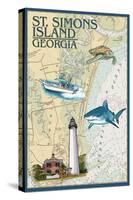 St. Simons Island, Georgia - Nautical Chart-Lantern Press-Stretched Canvas