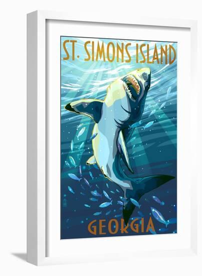 St. Simons Island, Georgia - Shark-Lantern Press-Framed Art Print