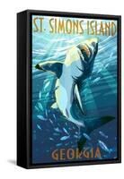 St. Simons Island, Georgia - Shark-Lantern Press-Framed Stretched Canvas