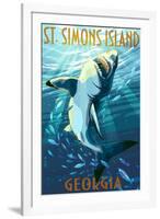 St. Simons Island, Georgia - Shark-Lantern Press-Framed Art Print