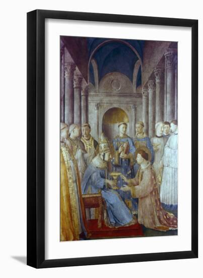 St Sixtus II and His Deacon St Laurence, Mid 15th Century-Fra Angelico-Framed Giclee Print