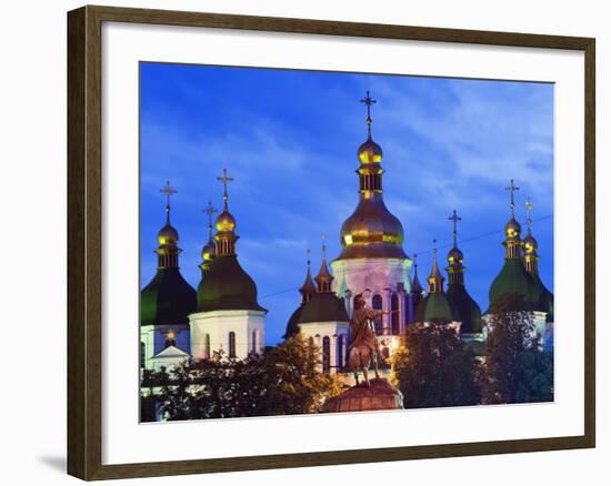 St. Sophia's Cathedral, Built Between 1017 and 1031 with Baroque Style Domes, Kiev, Ukraine-Christian Kober-Framed Photographic Print