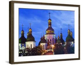 St. Sophia's Cathedral, Built Between 1017 and 1031 with Baroque Style Domes, Kiev, Ukraine-Christian Kober-Framed Photographic Print