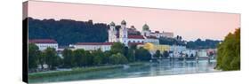 St. Stephan's Cathedral and Veste Oberhaus Fortress Illuminated at Sunset, Passau, Lower Bavaria-Doug Pearson-Stretched Canvas