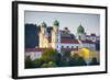 St. Stephan's Cathedral and Veste Oberhaus Fortress Illuminated at Sunset, Passau, Lower Bavaria-Doug Pearson-Framed Photographic Print