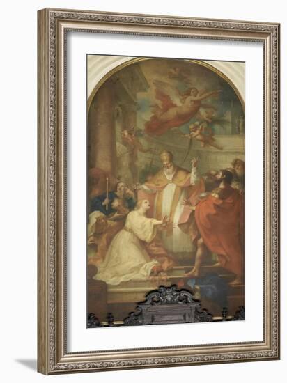 St. Stephen Baptizing Lucilla-Tommaso Masaccio-Framed Giclee Print