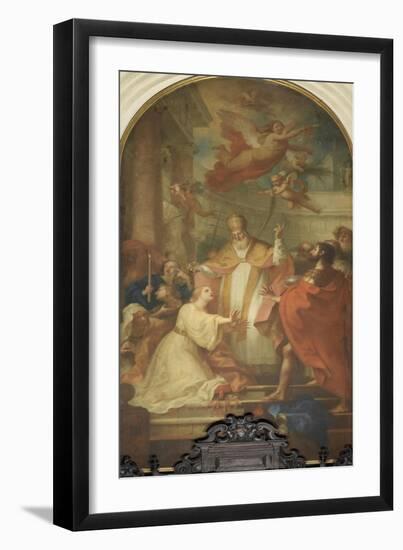 St. Stephen Baptizing Lucilla-Tommaso Masaccio-Framed Giclee Print