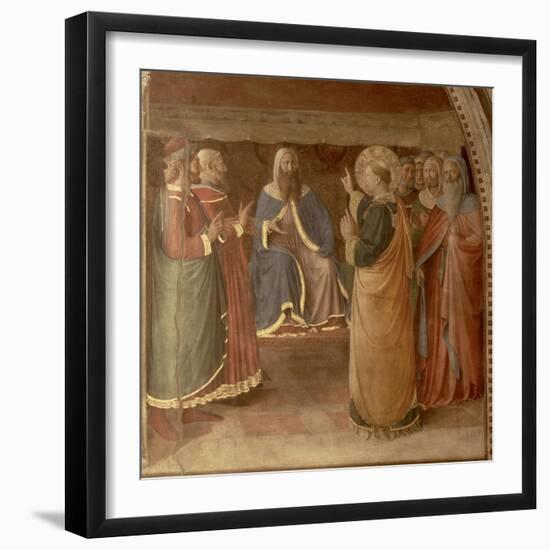 St.Stephen Preaching and St.Stephen Addressing the Council (Fresco) (Detail of 29037)-Fra Angelico-Framed Giclee Print