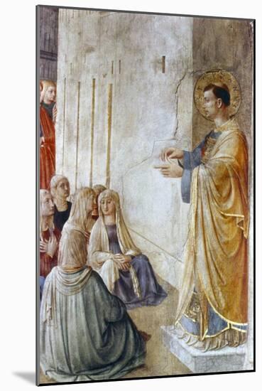 St Stephen Preaching (Detail), Mid 15th Century-Fra Angelico-Mounted Giclee Print