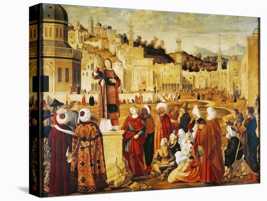 St. Stephen Preaching-Vittore Carpaccio-Stretched Canvas