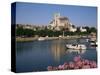 St. Stephen's Cathedral on Skyline, Auxerre, River Yonne, Bourgogne, France-Michael Short-Stretched Canvas