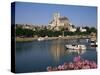St. Stephen's Cathedral on Skyline, Auxerre, River Yonne, Bourgogne, France-Michael Short-Stretched Canvas