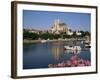 St. Stephen's Cathedral on Skyline, Auxerre, River Yonne, Bourgogne, France-Michael Short-Framed Photographic Print