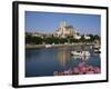 St. Stephen's Cathedral on Skyline, Auxerre, River Yonne, Bourgogne, France-Michael Short-Framed Photographic Print