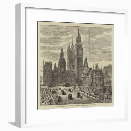 St Stephen's Club, on the Victoria Embankment, Westminster-Henry William Brewer-Framed Giclee Print