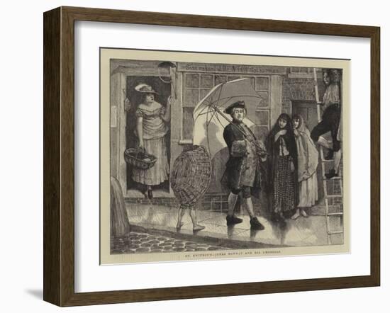 St Swithin'S, Jonas Hanway and His Umbrella-Sir James Dromgole Linton-Framed Giclee Print