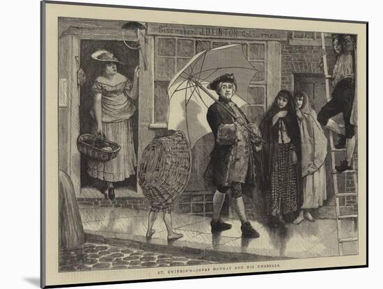 St Swithin'S, Jonas Hanway and His Umbrella-Sir James Dromgole Linton-Mounted Giclee Print