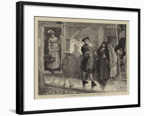 St Swithin'S, Jonas Hanway and His Umbrella-Sir James Dromgole Linton-Framed Giclee Print