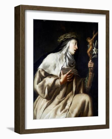 St Teresa of Avila before the Cross, C1621-1663-Guido Cagnacci-Framed Giclee Print