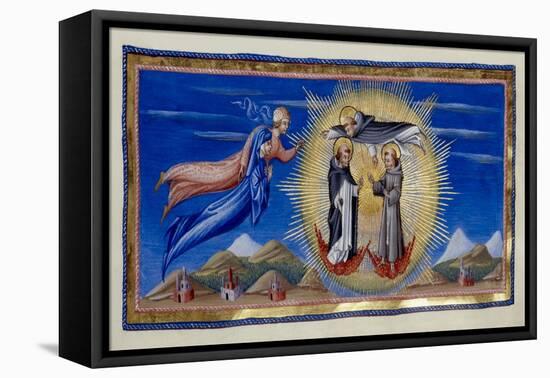 St Thomas Aquinas and Saints-Diovanni di Paolo-Framed Stretched Canvas