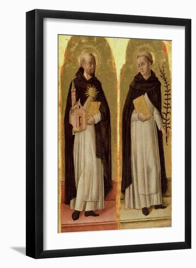 St. Thomas Aquinas and St. Vincent, Detail from the Madonna and Child Enthroned with Four Saints…-Bartolomeo Vivarini-Framed Giclee Print