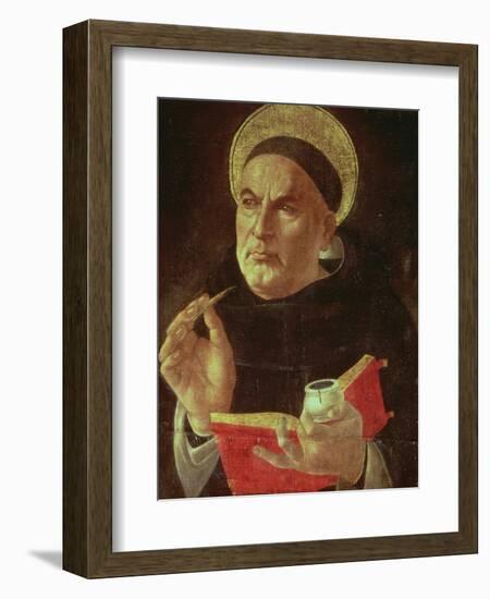 St.Thomas Aquinas (Oil on Panel)-Sandro Botticelli-Framed Premium Giclee Print
