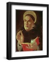 St.Thomas Aquinas (Oil on Panel)-Sandro Botticelli-Framed Premium Giclee Print