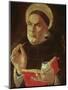 St.Thomas Aquinas (Oil on Panel)-Sandro Botticelli-Mounted Premium Giclee Print