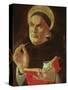 St.Thomas Aquinas (Oil on Panel)-Sandro Botticelli-Stretched Canvas