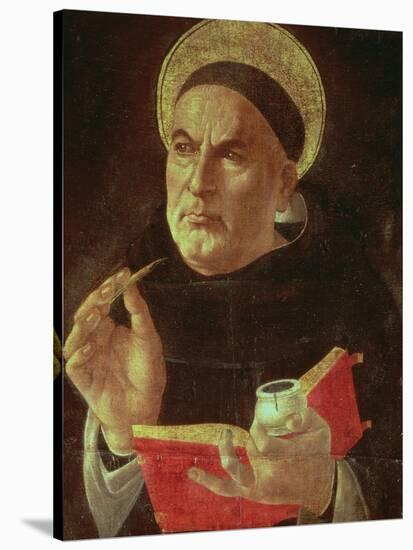 St.Thomas Aquinas (Oil on Panel)-Sandro Botticelli-Stretched Canvas