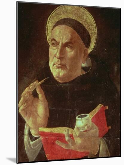St.Thomas Aquinas (Oil on Panel)-Sandro Botticelli-Mounted Giclee Print