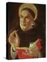 St.Thomas Aquinas (Oil on Panel)-Sandro Botticelli-Stretched Canvas