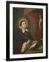 St. Thomas Aquinas Writing before the Crucifix-Antonio Rodriguez-Framed Giclee Print