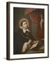 St. Thomas Aquinas Writing before the Crucifix-Antonio Rodriguez-Framed Giclee Print