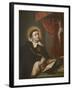 St. Thomas Aquinas Writing before the Crucifix-Antonio Rodriguez-Framed Giclee Print