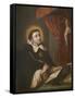 St. Thomas Aquinas Writing before the Crucifix-Antonio Rodriguez-Framed Stretched Canvas