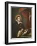 St. Thomas Aquinas Writing before the Crucifix-Antonio Rodriguez-Framed Giclee Print