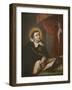 St. Thomas Aquinas Writing before the Crucifix-Antonio Rodriguez-Framed Giclee Print