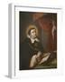 St. Thomas Aquinas Writing before the Crucifix-Antonio Rodriguez-Framed Giclee Print