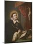 St. Thomas Aquinas Writing before the Crucifix-Antonio Rodriguez-Mounted Giclee Print