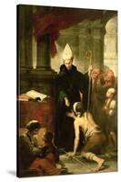 St. Thomas of Villanueva Distributing Alms, 1678-Bartolome Esteban Murillo-Stretched Canvas