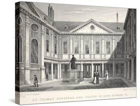 St Thomas's Hospital and Statue of King Edward VI-Thomas Hosmer Shepherd-Stretched Canvas