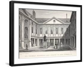 St Thomas's Hospital and Statue of King Edward VI-Thomas Hosmer Shepherd-Framed Giclee Print