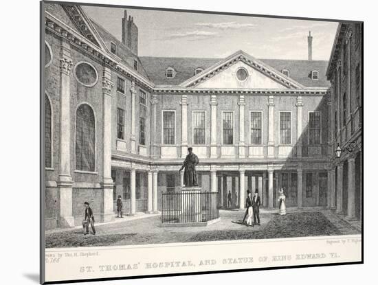 St Thomas's Hospital and Statue of King Edward VI-Thomas Hosmer Shepherd-Mounted Giclee Print