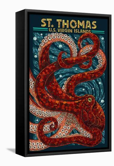 St. Thomas, U.S. Virgin Islands - Octopus Mosaic-Lantern Press-Framed Stretched Canvas